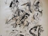 drawing of a group of animals on a piece of paper on a table