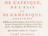 an old book with a red and black title on it