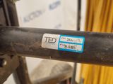 a close up of a bike with a sticker on it
