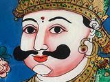 a painting of a man with a mustache and moustache on it