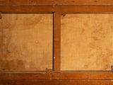 a picture of an old wooden window with a wooden frame