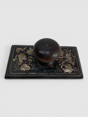 TAMPON BUVARD en bois noirci avec des incrustations de nacre  « Lot ve - Photo 1