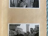 two black and white photos of a group of men standing next to each other