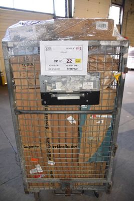 a cart that has a lot of boxes in it