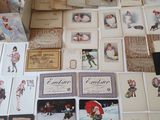 a lot of cards and postcards on the table