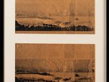 an image of two framed photographs of a landscape with mountains in the distance