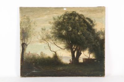 une image représentant un tableau d'un homme assis sur un banc sous un arbre