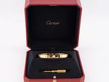 cartier 18k yellow gold bracelet and pen gift set