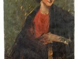 an image of a painting of a woman sitting on a chair