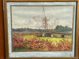 une image d'un tableau représentant un bateau dans l'eau