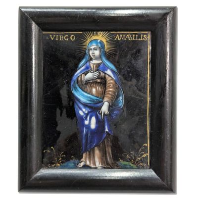 Email de Limoges représentant la Vierge Marie, XIXe s.