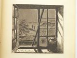 an open book with a picture of a window in it