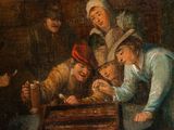 an image of a painting of a group of people playing a game