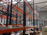 a large warehouse with a lot of shelves and pallets