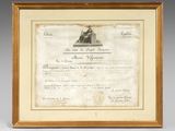 an old document with a picture of a man sitting on a bench