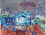 une image représentant une aquarelle d'une gare