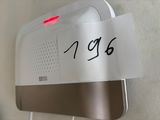 a mailbox with a note taped to it with a sticker attached to it