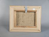an image of a picture of a wooden frame with a clip on it