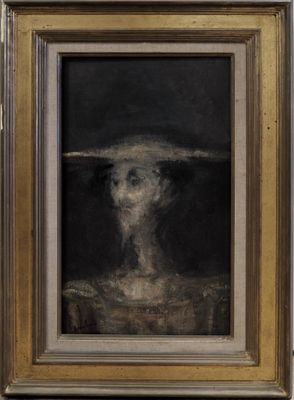 an image of a painting of a man with a hat on