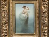 une image représentant un tableau où l'on voit une femme dans un bateau