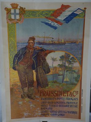 tableau représentant un homme et une femme debout l'un à côté de l'autre devant une affiche