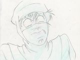 dessin représentant un homme portant des lunettes et un foulard sur la tête