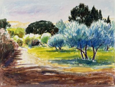 Morissier (XXème) "Paysage" Aquarelle encadrée