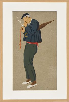 an image of a painting of a man smoking a cigarette