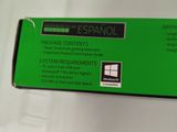 a green box with a label on it that says espanol