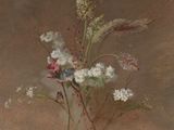 une peinture de fleurs dans un vase sur une table