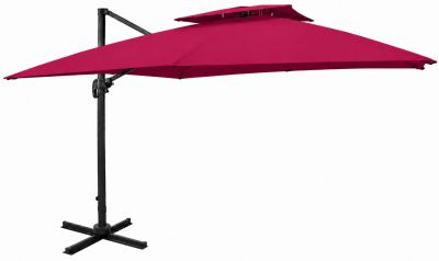 an image of a red umbrella on a black stand