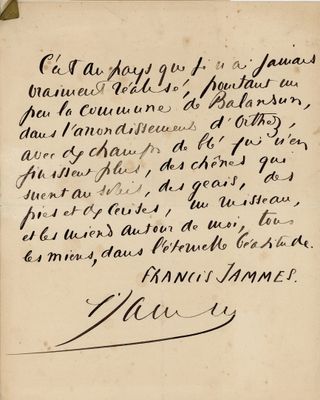 une lettre manuscrite écrite en français sur une feuille de papier