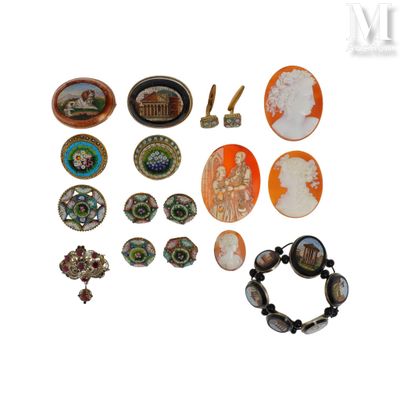 Lot de camées et micro mosaïques - Photo 1