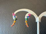 une photo d'une paire de boucles d'oreilles accrochées à un crochet