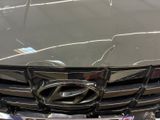 a close up of a car ' s front grill with a badge on it
