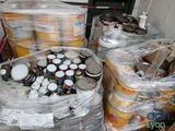 many cans and cans of food wrapped in plastic