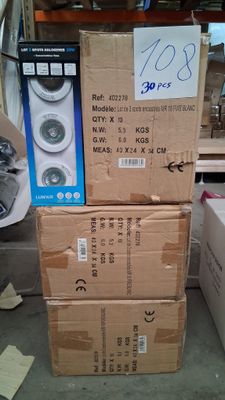 Lot de 30 packs de 3 spots encastrés fixes MR16 blancs LUN’A…
