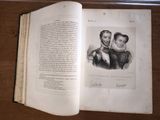 an open book with a drawing of a man and a woman on it
