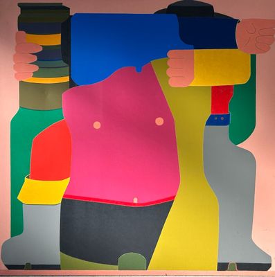 a colorful painting on the wall of a building