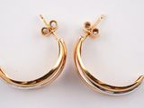 pair of gold plated hoop earrings on a white background
