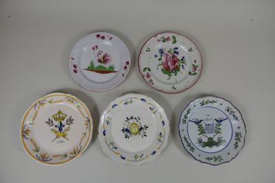 Quatre assiettes décoratives à décor révolutionnaire XX° siè…