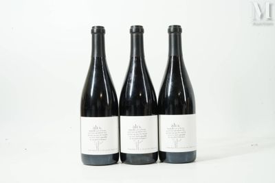 trois bouteilles de vin sont alignées sur une surface blanche