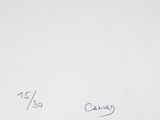 a drawing of a man riding a skateboard on a ramp