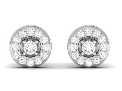 une paire de boucles d'oreilles en diamant sur fond blanc