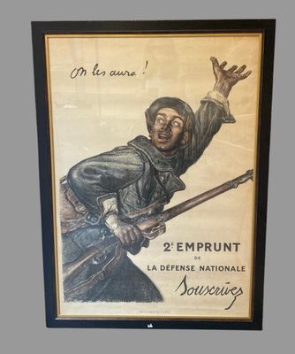 un tableau représentant un homme tenant un fusil à la main
