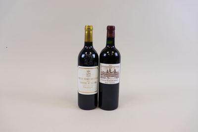 deux bouteilles de vin posées l'une à côté de l'autre sur une surface blanche