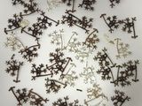 many snowflakes arranged in a circle on a white surface