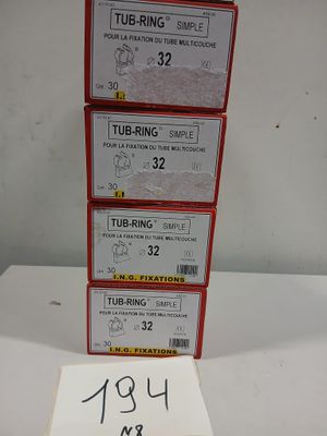 Lot de 4 boîtes TUB-RING simple Ø32 ING Fixations , fixation…