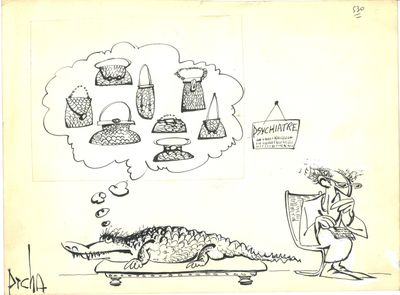 drawing of a cartoon of a man riding a skateboard next to a crocodile