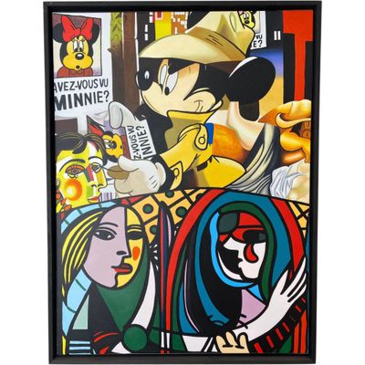 une image représentant un tableau où l'on voit une femme coiffée d'un chapeau et d'autres personnes